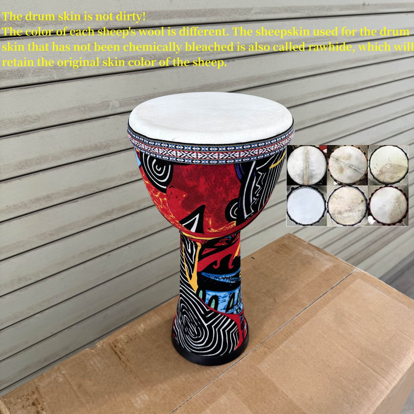 FF Bonfires 8" African Hand Drum: Durable PVC, Multicolor