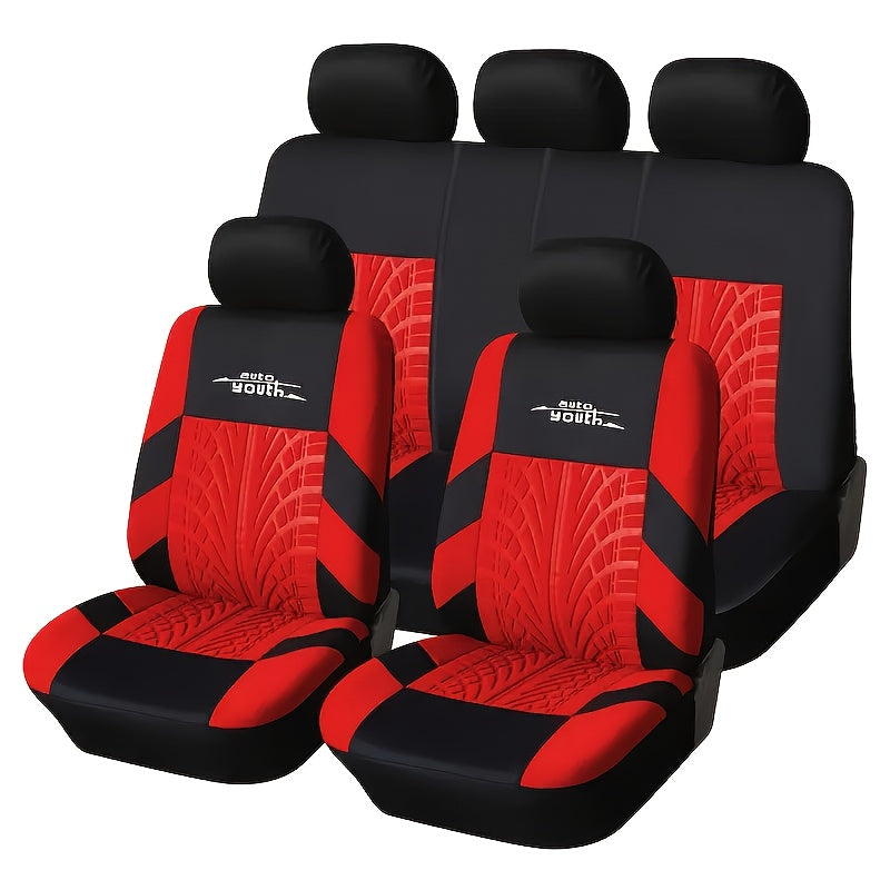 High-quality universal car seat covers for 5 seats, featuring stylish printed letter designs for young car enthusiasts. Fits most car seats.