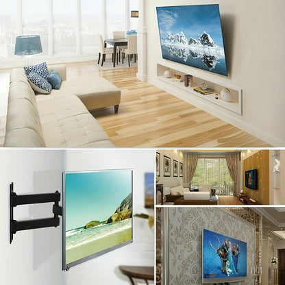 Modern Black TV Wall Mount with Full Motion - Offers Swivel, Tilt, and Extension for 14-55" LED LCD Flat/Curved Screens, Compatible with VESA 400x400mm, Weight Capacity of 24.95 KG