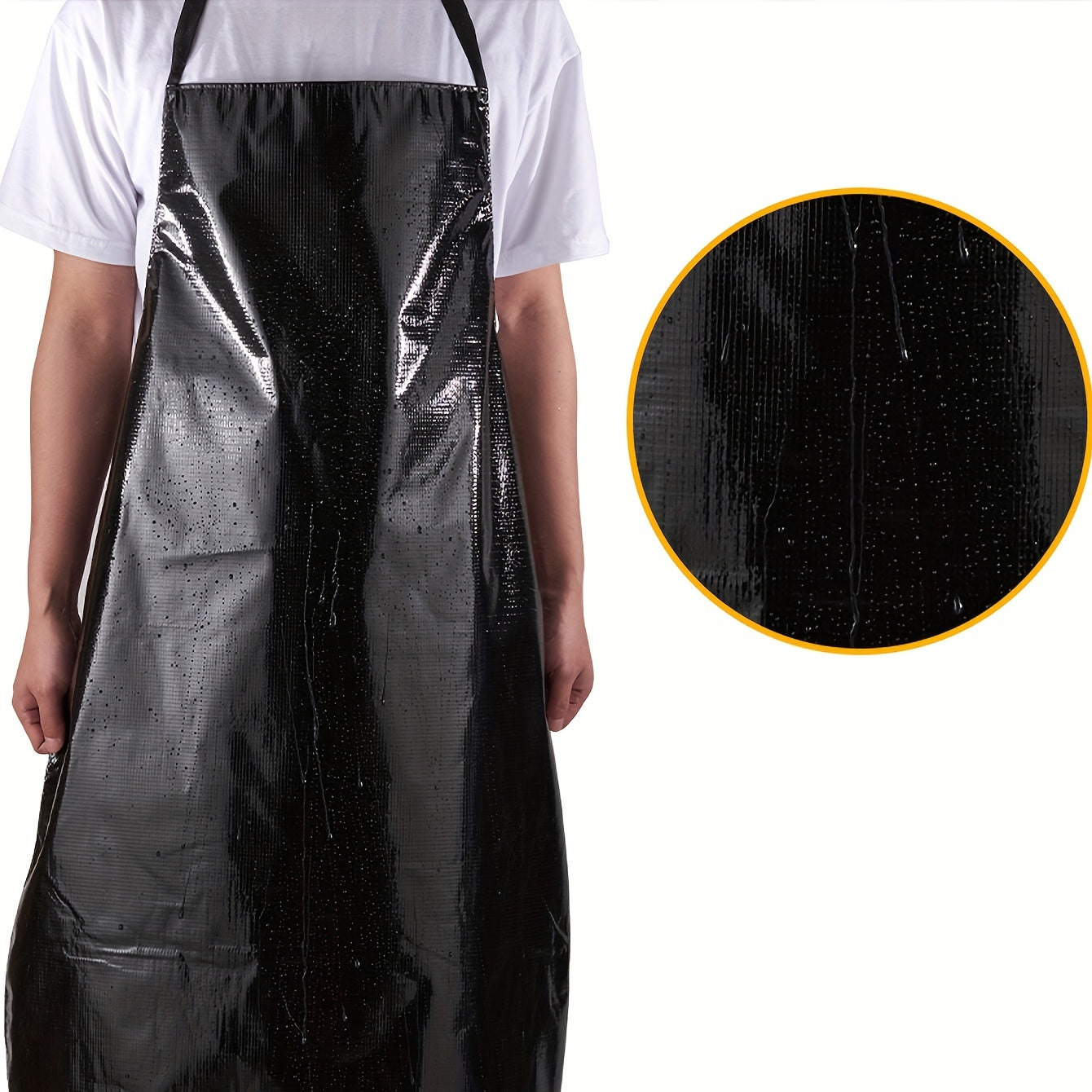 Durable PVC Apron with Adjustable Straps and Pockets - Ideal for Cooking, Baking, Gardening, and More - Resistant to Oil and Stains