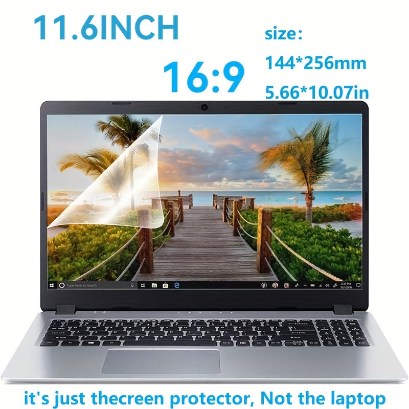 Crystal clear laptop screen protector, 29.46 cm, for HP laptops with 11.6" screen and 16:9 aspect ratio.