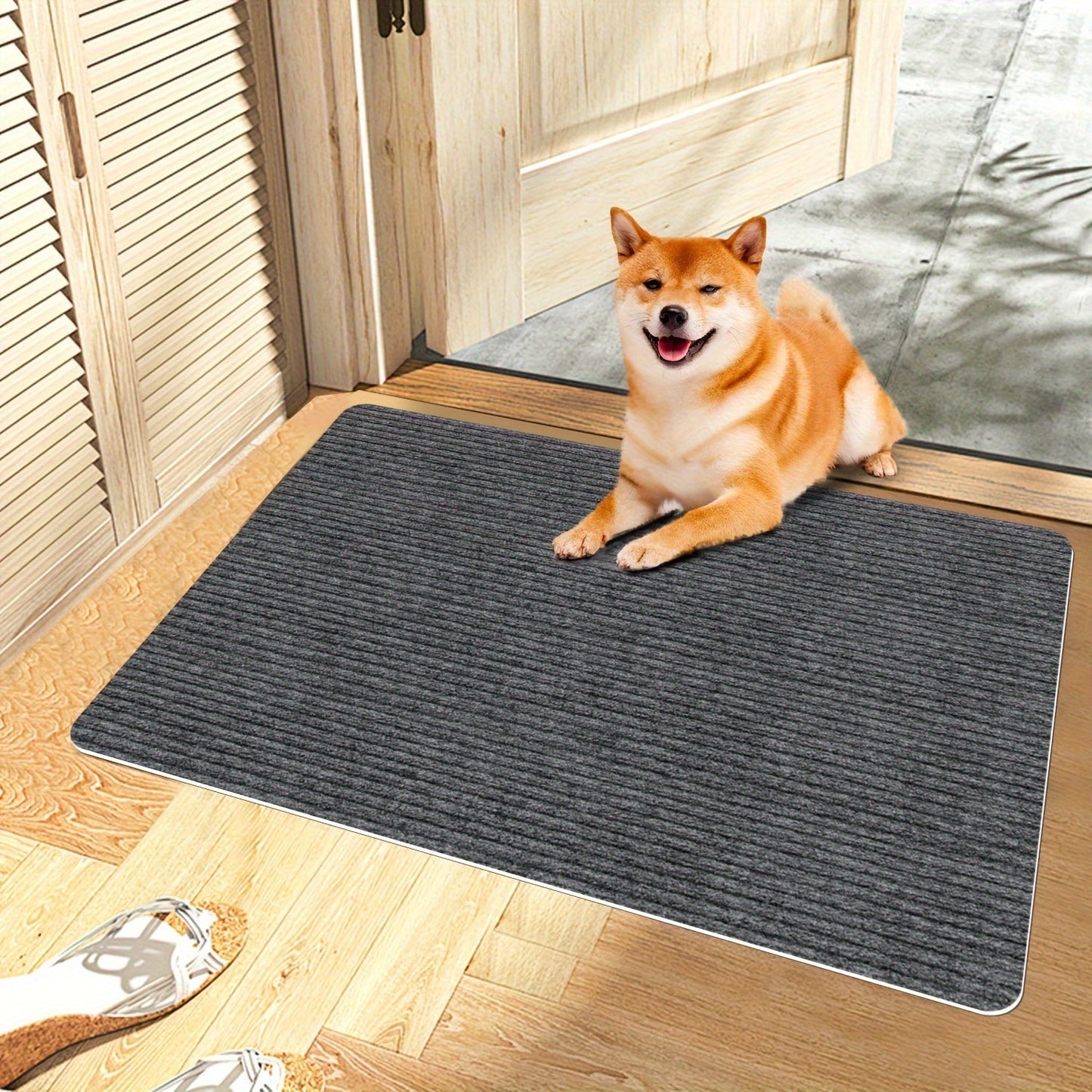 Ultra-absorbent 1pc door mat with non-slip backing - Long-lasting and machine washable to combat dust, water, and sand - Ideal for main entrances, back doors, bedrooms, kitchens, and offices.