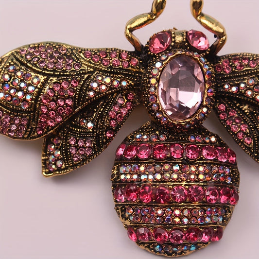 Fashionable Crystal Bee Brooch with Sparkling Rhinestones - Stylish Pin to Boost Your Mood