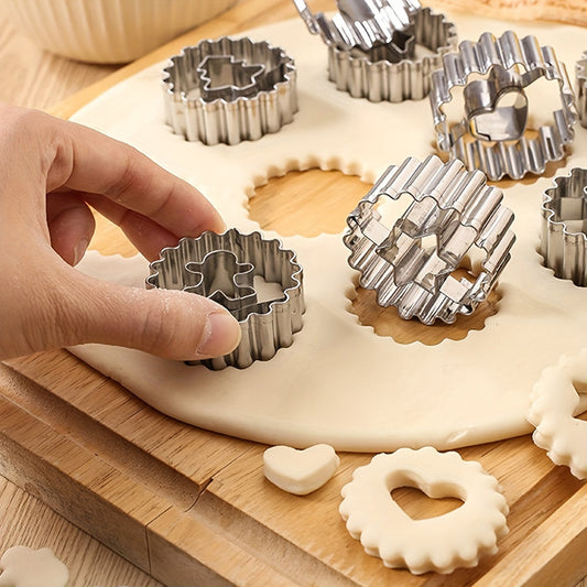 Set of 9 Stainless Steel Cookie Cutters - Ideal for Christmas & Holiday Celebrations, Comes with Jam Sandwich Molds for making Fruit Jam Cookies