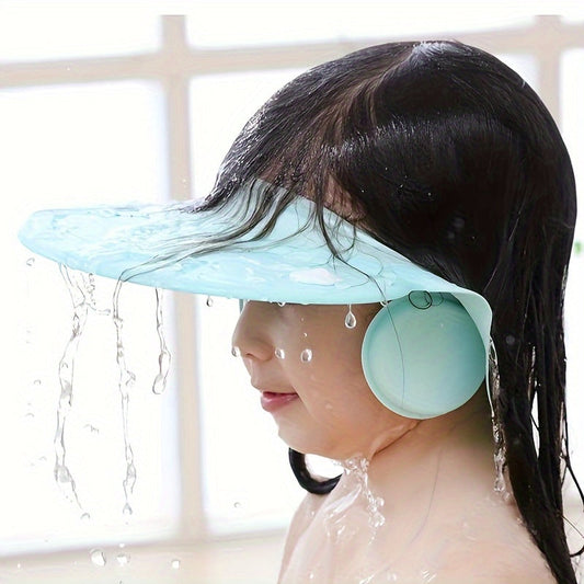 Wear this shampoo cap after using shampoo and shower gel in the bath to prevent water from getting into your eyes while washing your hair.