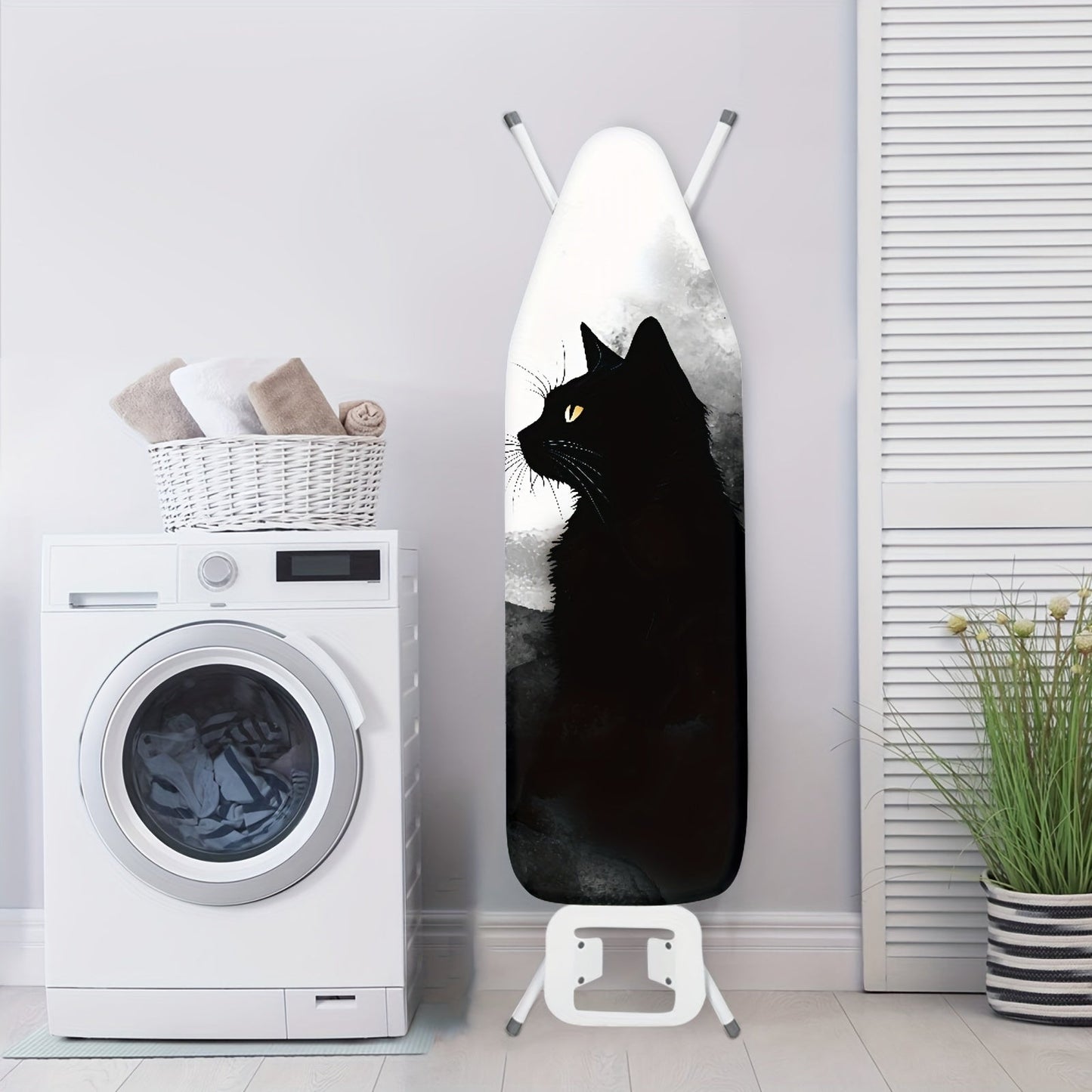 Get the Rshubino Ironing Cover with an adorable Cat Cartoon Design! Keep your ironing board dust-free and protected with this easy-to-install, non-stick pad. No need for electricity - simply fit it onto your standard iron and start ironing away!