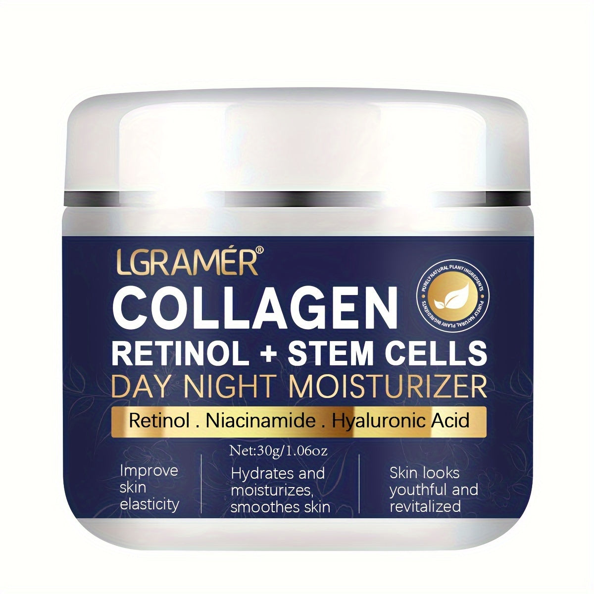 Popular LGRAMER Retinol & Collagen Day & Night Cream — 60g: Hydrating, Firming, Smoothing for Radiant Skin. Gentle on All Skin Types, Non-Greasy.