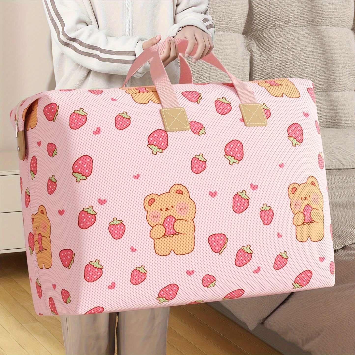 Cute Pattern Quilt Storage Bag - Large Capacity Moving Packing Bag for Dormitory, Foldable and Home Storage bag for Quilt, Clothing - Perfect Halloween or Christmas Gift