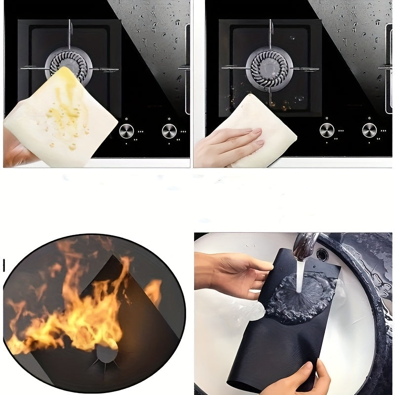 Одна часть защитной накладки для газовой горелки Premium Reusable Gas Stove, толщиной 0,12 мм. Легко моется и устойчив к воздействию тепла, идеально подходит для зимнего использования.