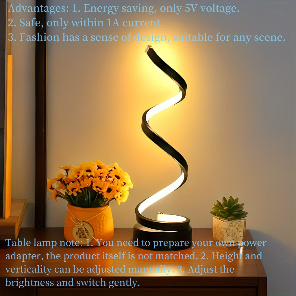 Unique Spiral Table Lamp adds warmth and style to any home.