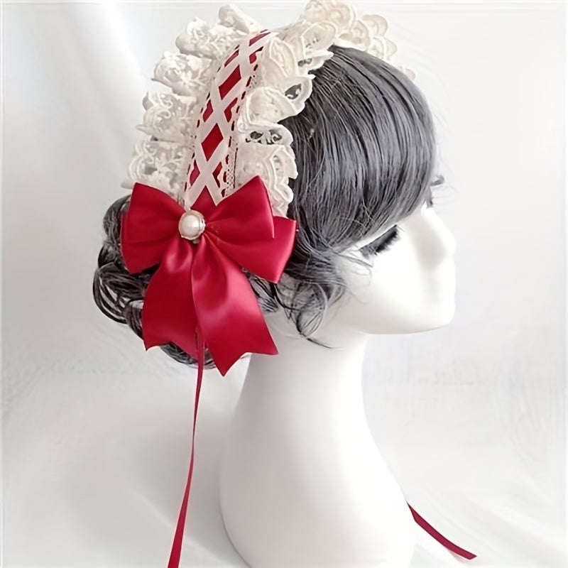 Cosplay Hair Accessories featuring a Maid Dress Style Headband with Two Non-slip Duck Billed Clips