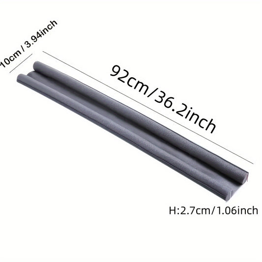 Seal your door to stop cold wind & insects with a quick installation of a PET material black double-door sweep seal measuring 92.99 cm.