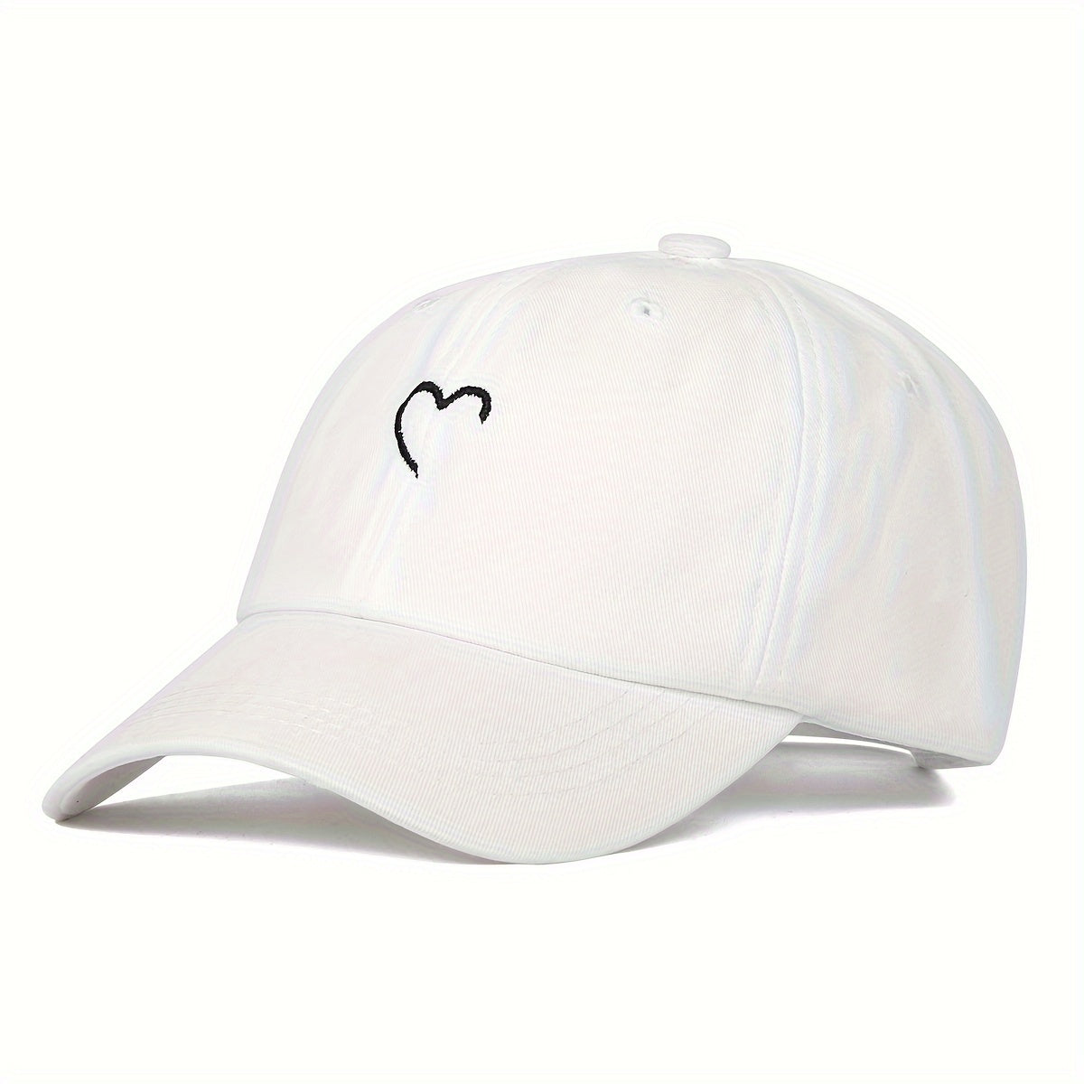 Women's adjustable baseball cap with embroidered heart - great for everyday and special events.