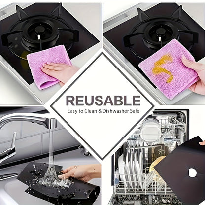 [Bestseller] Kitchen Reusable Stove Cover - Protect Your Burners and Keep Your Stove Clean with this 1pc/4pcs Stove Surface Protector - Essential Kitchen Cleaning Tool!