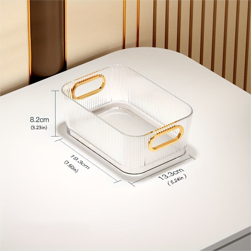 Office desk drawer storage box, desktop tray, transparent plastic makeup organizer, bathroom partition, dressing table container.