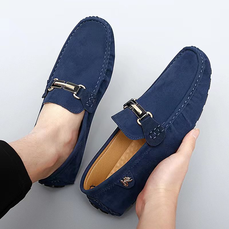 Men's metallic moccasin loafers - Comfy, non-slip slip-ons for spring and summer