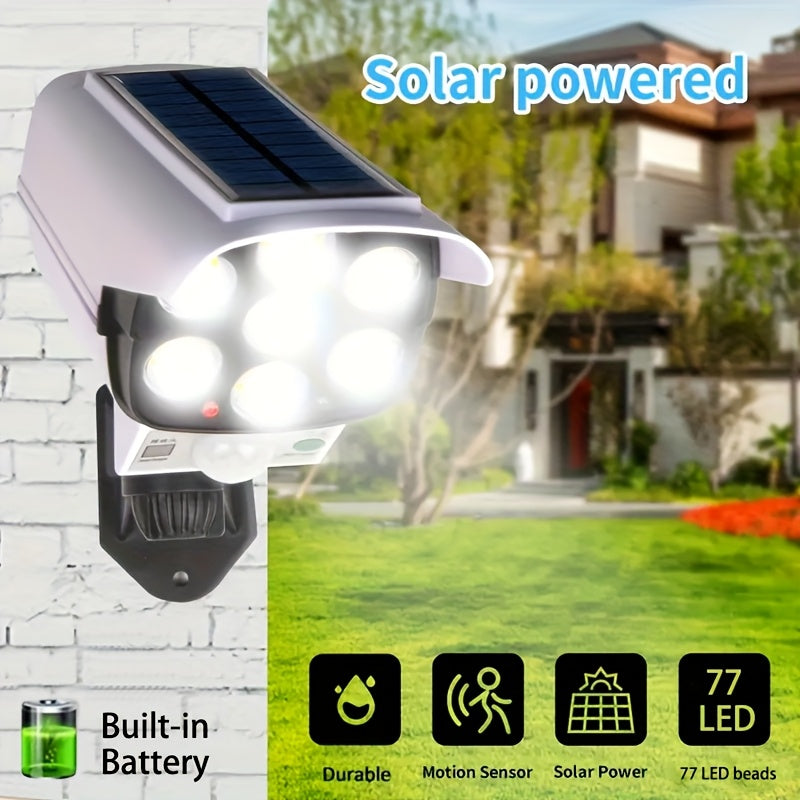 1pc KEWEN Solar Motion Sensor Street Light with Fake Camera, Solar Powered for Doorway, Corridor, Garden.