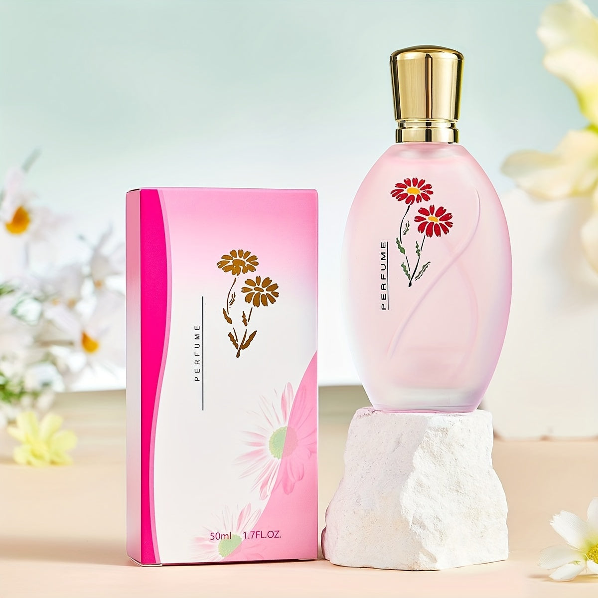 Long-lasting floral eau de toilette spray for women with osmanthus, rose, jasmine, lavender, and gardenia fragrance. Perfect for dating and daily wear, an ideal gift for her.