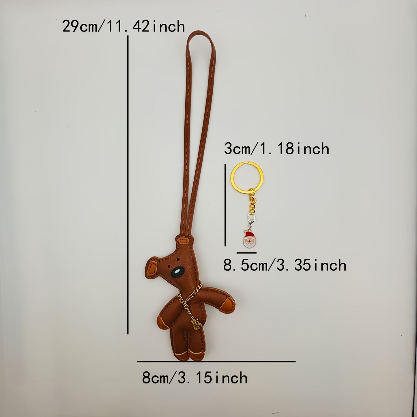 Fashdiy's exclusive high-quality custom faux leather tilted head music bear keychain is a versatile accessory, perfect for attaching to bags, phones, or cars. This unique accessory makes for an ideal gift for Christmas, Valentine's Day, or any party