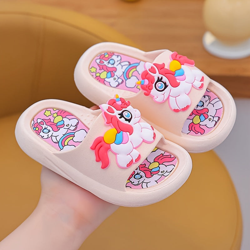 Kids' adorable cartoon slippers with anti-slip features, suitable for all seasons. Great for indoor and outdoor use.