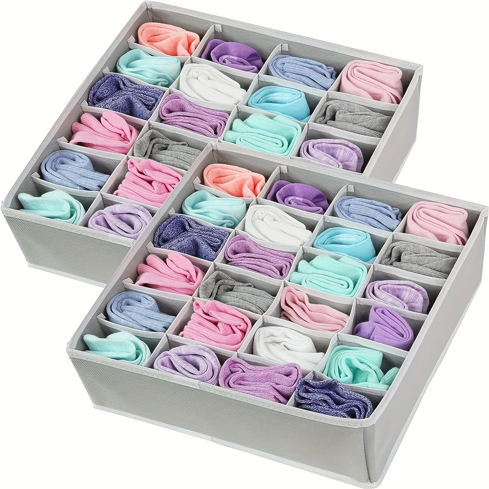 Foldable Fabric Drawer Organizer that holds 1 piece, designed for storing socks, underwear, and ties. It can be hanged in the closet for easy storage solutions and organization. Suitable for individuals aged 14 and above.