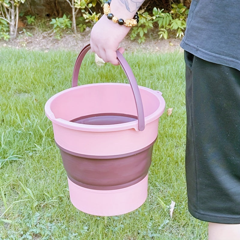 Telescopic Folding Bucket for Various Uses: This durable multi-size bucket made of thickened plastic is collapsible and comes with a plastic handle, making it convenient for fishing, car washing, foot baths, and for use at home or outdoors. Its