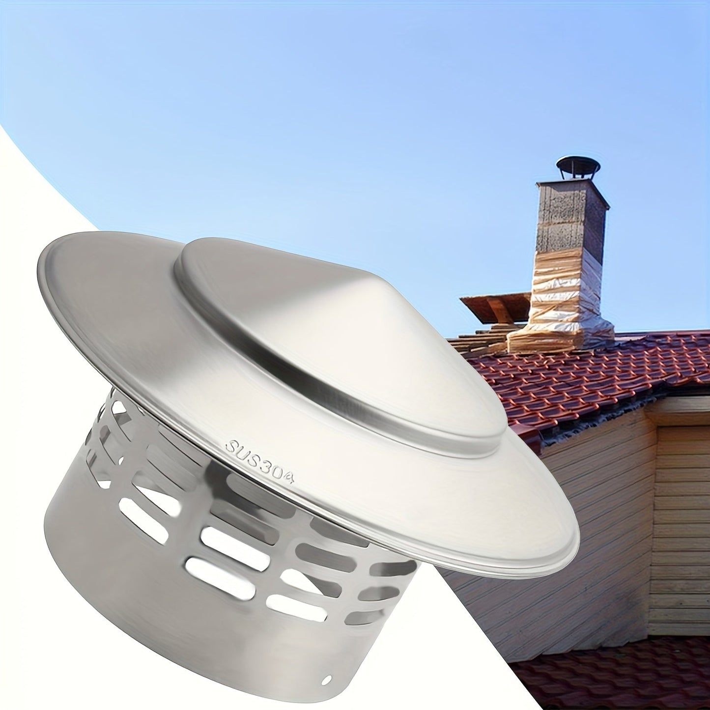 Durable Stainless Steel Chimney Cap - One Pack of Universal Rainproof Vent Top Cover for Flue & Duct Pipes - Weather-Resistant Outdoor Roof Ventilation Cap