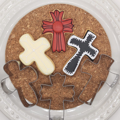 Set of 3 Cross Biscuit Cutters - Easy-to-Use Cookie Cutters in Cross Shapes - Perfect for Holiday Baking or as a Gift