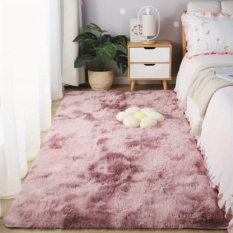 Soft, fluffy shag area rug perfect for living room or bedroom decor. This non-slip machine washable carpet adds luxury and coziness to any space.