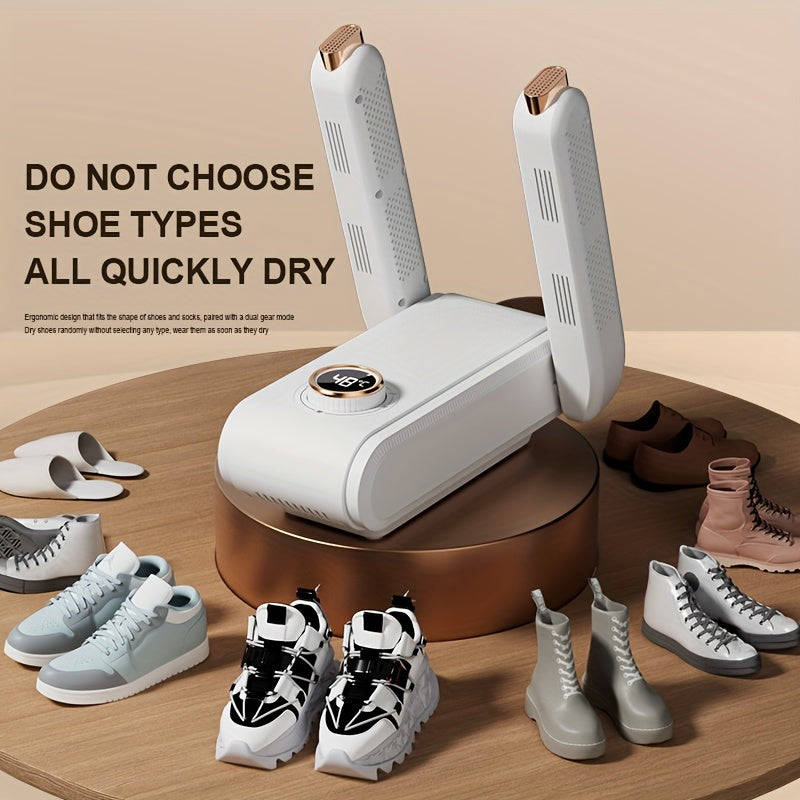 Shoe Dryer with Timer - Portable, Foldable Design for Quick-Drying, Dehumidification at Home, US Plug, 220-240V