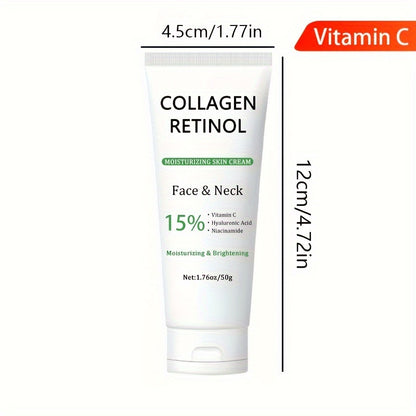 1.76oz Retinol Facial Lifting Cream with Hyaluronic Acid, Vitamin C, and Niacinamide. Firms and lifts skin, improves texture and tone, and provides moisture.