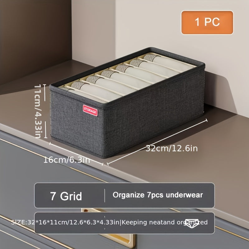 Versatile Clothes Organizer with Grids Container for Easy Underwear Storage in Wardrobe