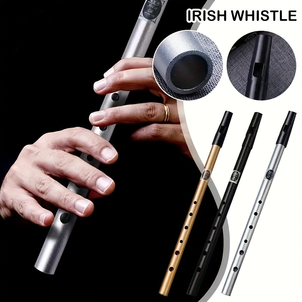 Beginner-friendly Irish whistle in C/D key made of aluminum alloy.