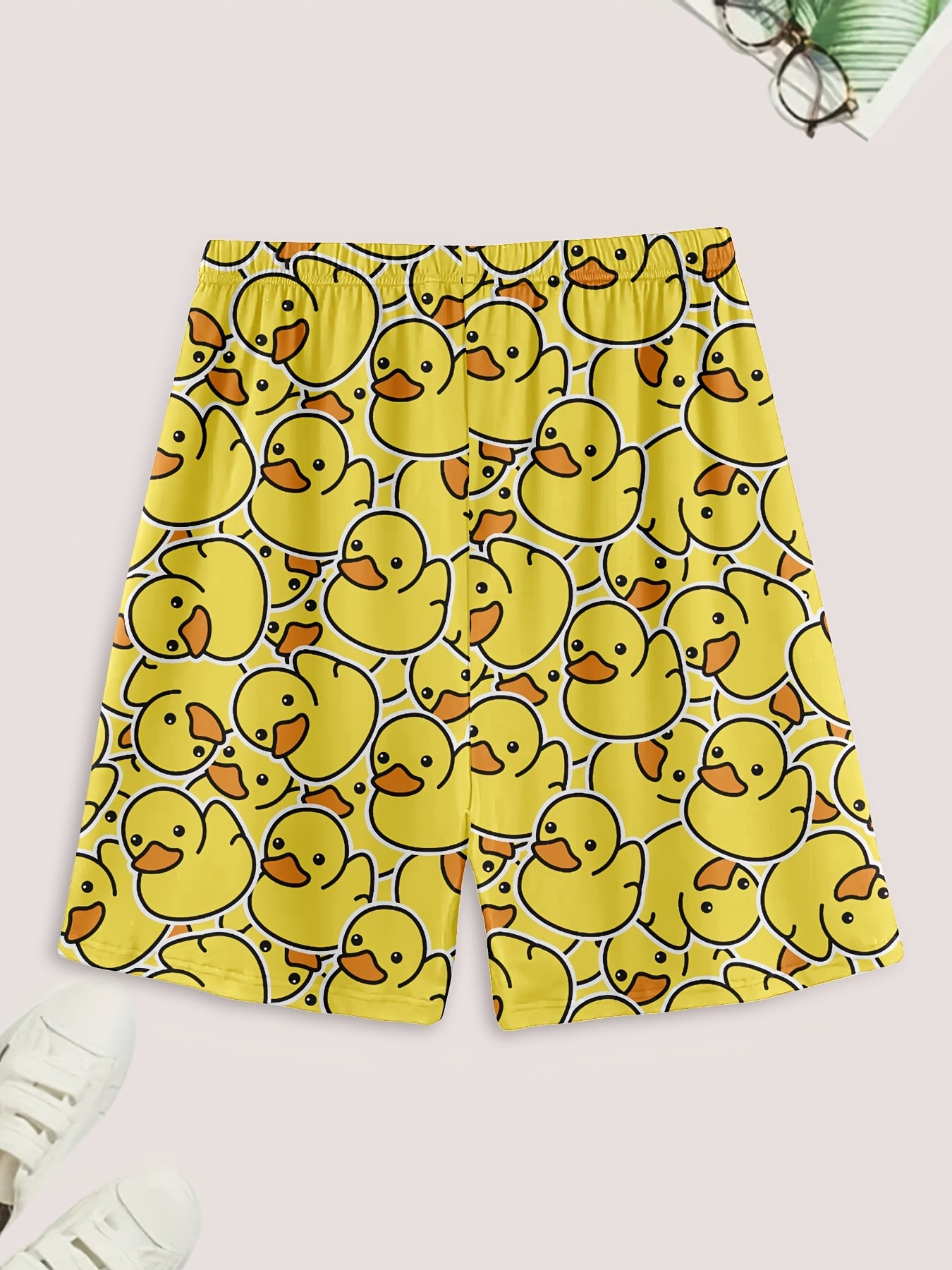 Short sleeve pajamas with duck print