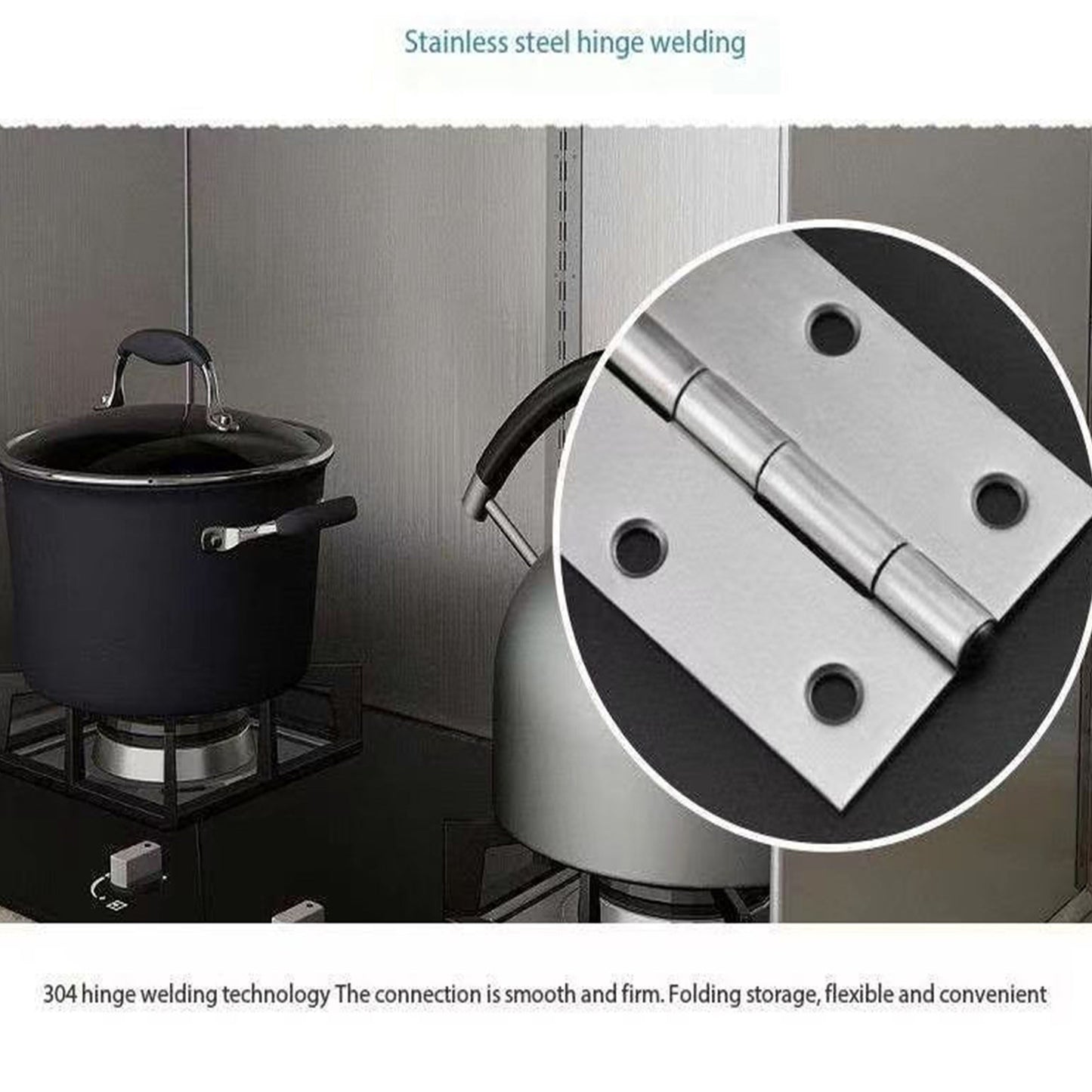 Foldable heat insulation panel made of stainless steel for stove top, Kitchen oil splash shield, acts as a gas range grease splatter screen.