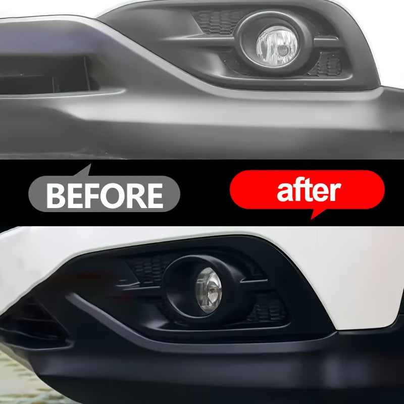 Loorsan & Plastic Restorer Paste for car surfaces - Black Shiny Finish, Easy Application, Restores Aging Damage, Before-and-After Results Shown