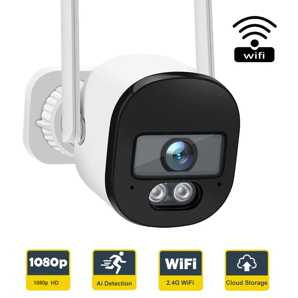 Enhance your security with the QKH 1080P HD Wireless Security Camera - Outdoor WiFi Surveillance Camera featuring Night Vision, Motion Detection, and Two-Way Audio