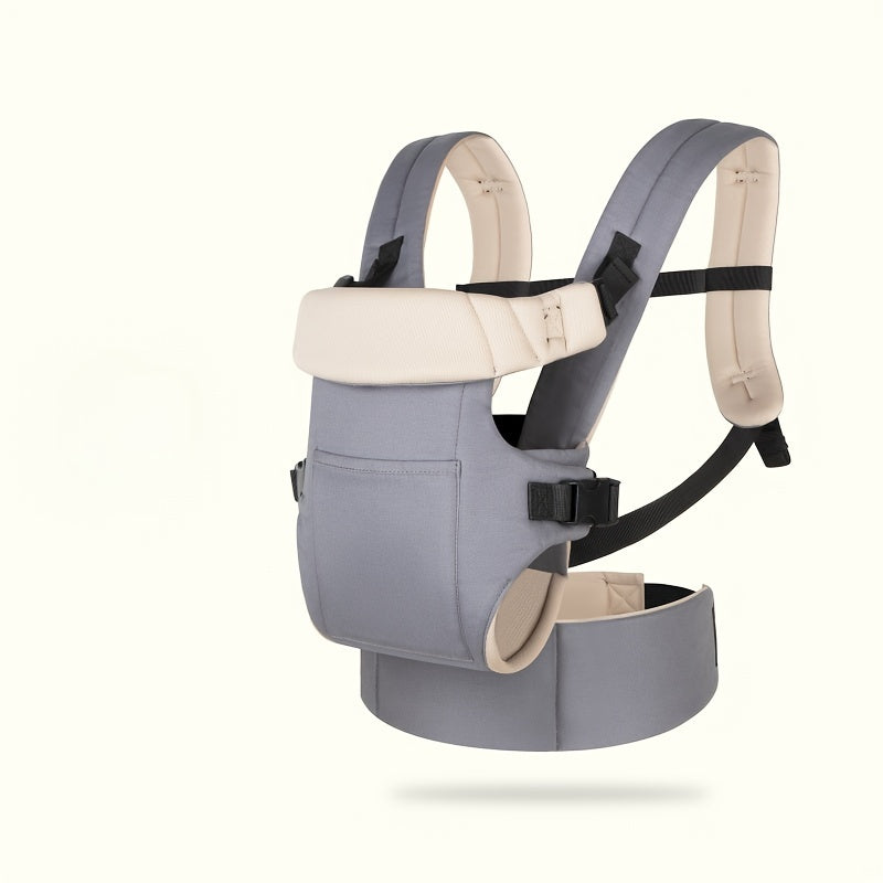 Adjustable polyester baby carrier for infants and toddlers up to 15.88KG, with ergonomic design and front carry wrap. Suitable for newborns to 3-year-olds.