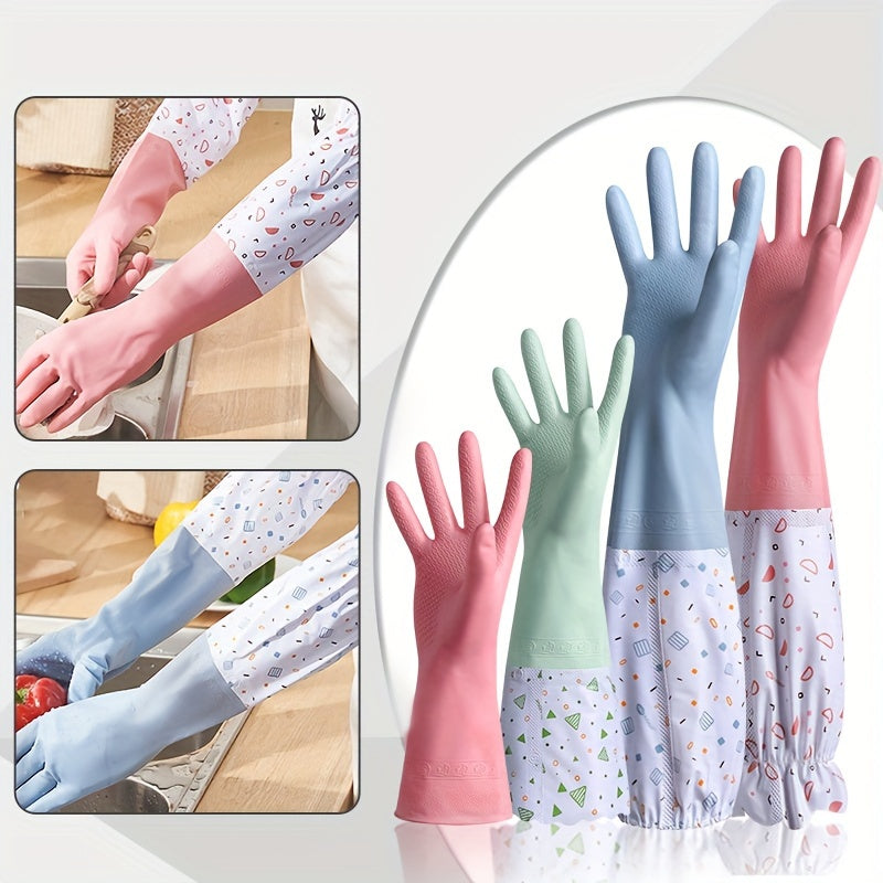 Winter is coming, so be prepared with a pair of warm fleece dishwashing gloves. These gloves are waterproof and made of durable latex, making them perfect for kitchen and bathroom cleaning. They are also lead-free PVC.