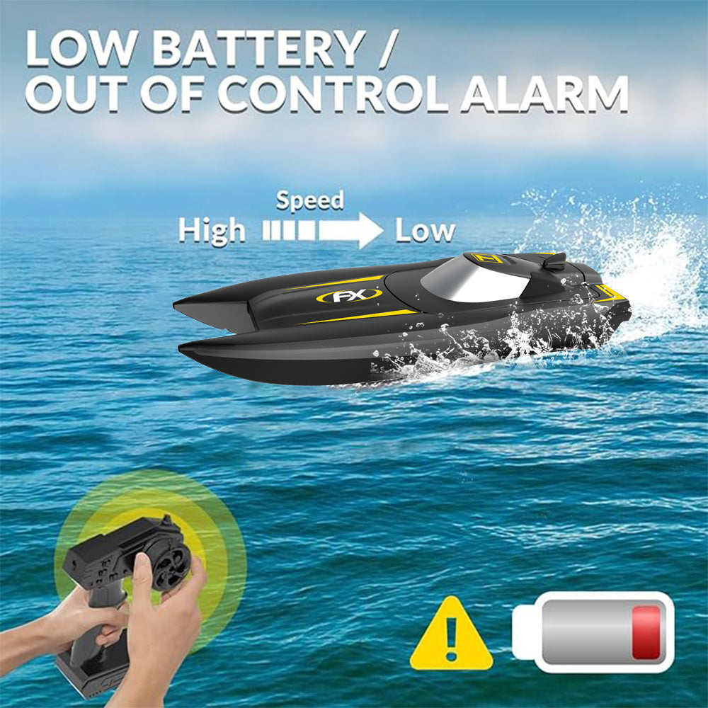 TKKJ High-Speed RC Boat, 2.4GHz, 6.21mph, Rechargeable Battery, Low Power Alarm, Durable ABS Material, Includes Remote & USB Charging Cable, Ideal for Pools or Lakes, Perfect Gift for Kids