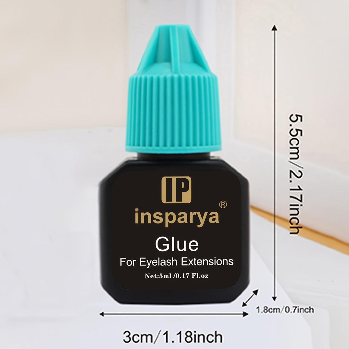 INSPARAya Waterproof Eyelash Glue, 5ml - Long-lasting, sweatproof formula for up to 45 days. Gentle on skin, ideal for individual clusters & DIY lashes. Hypoallergenic & plastic-compatible