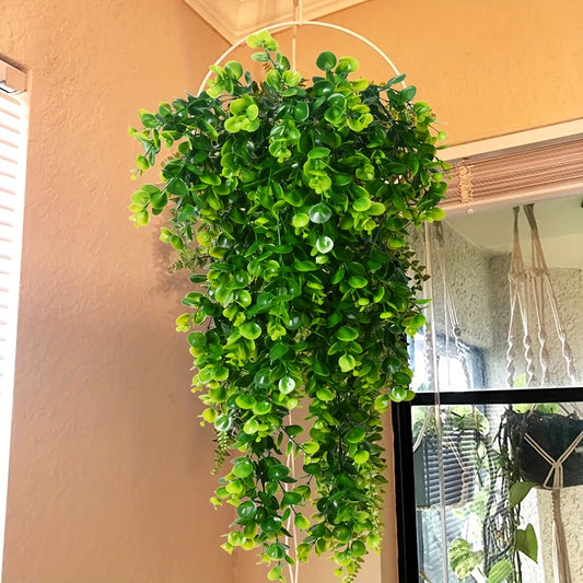 4pcs Artificial Hanging Eucalyptus Plants for Indoor & Outdoor Decor, UV Resistant Faux Greenery for Walls, Weddings, Porches, and Holidays. Durable and Perfect for Seasonal Decor.