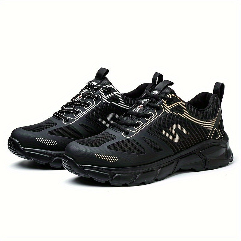 Breathable steel toe work sneakers for men with anti-smashing and puncture-proof features, offering comfort and protection.