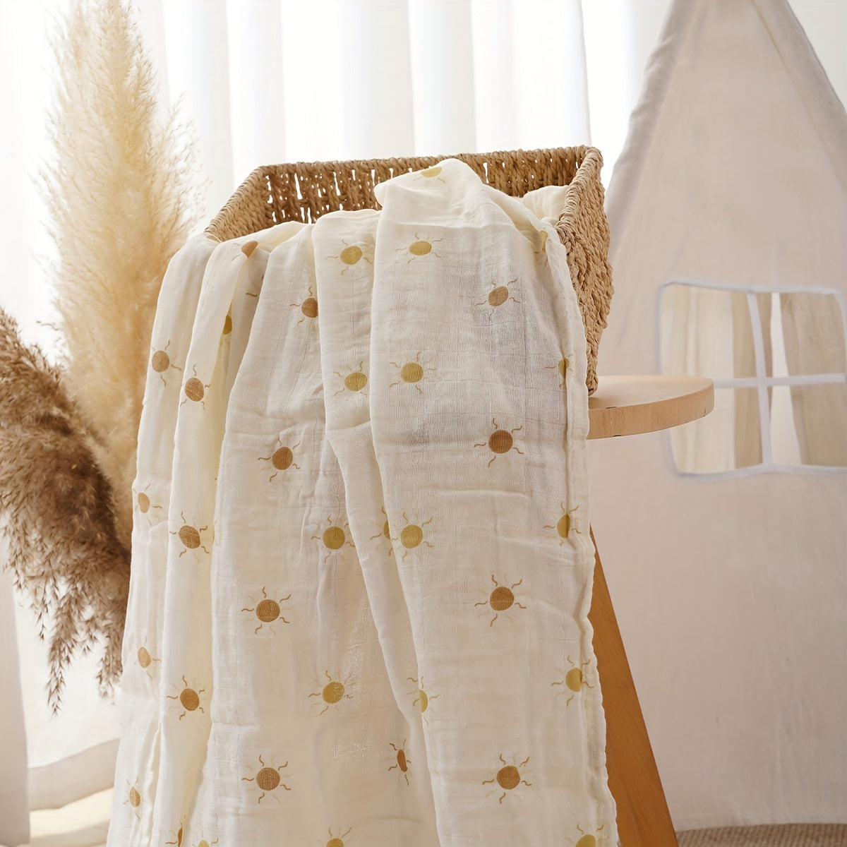 Soft and gentle muslin baby swaddle blanket made from cotton gauze, perfect for newborns. This super soft blanket also doubles as a quick dry kids bath towel and baby blanket cover.