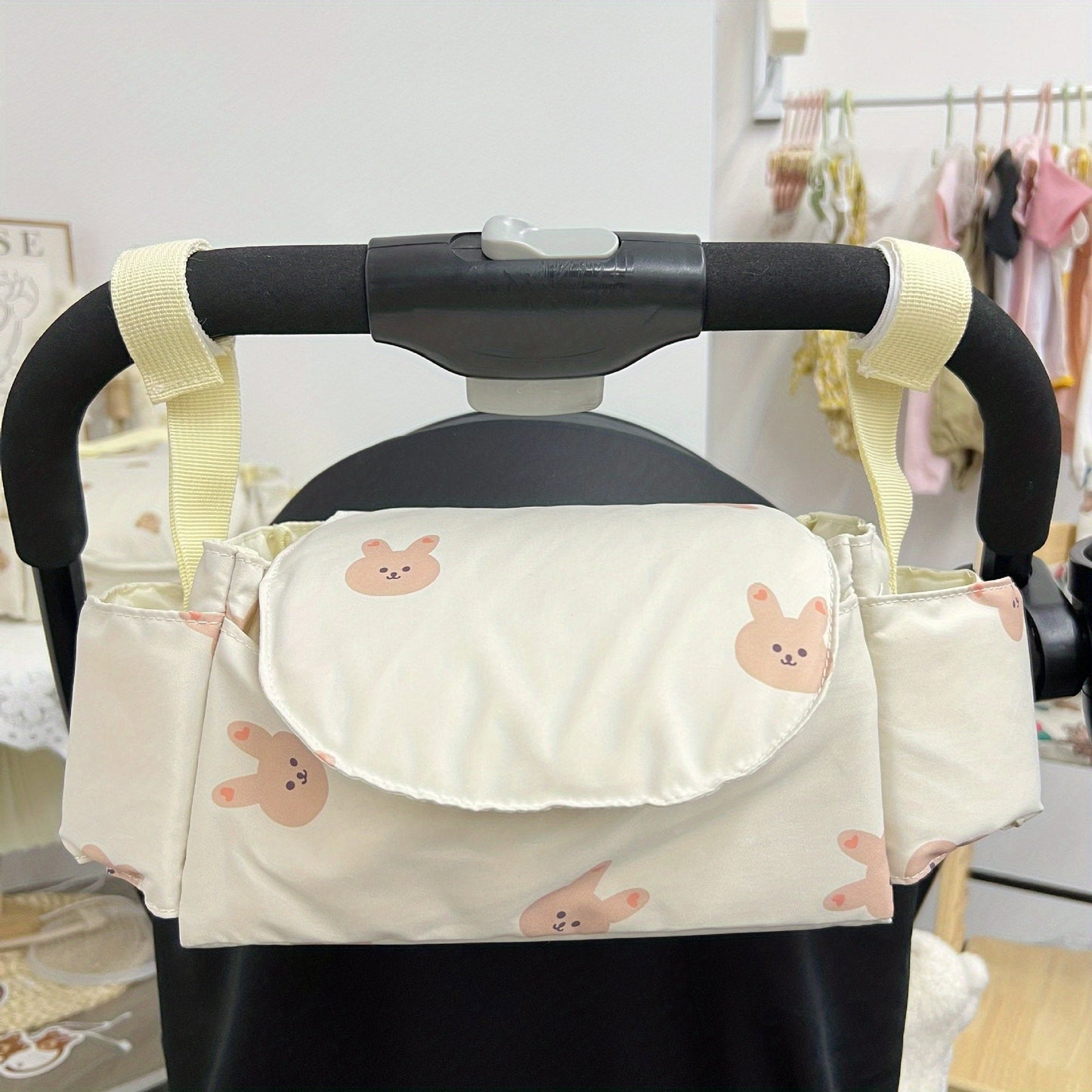 Adorable Hanging Storage Bag for Korean Baby Strollers - Organize Shelf, Store Essentials like Phones, Bottles, and More!