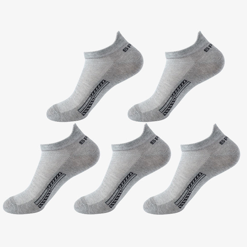 5 pairs of unisex cotton blend crew socks with anti-odor and sweat absorption, perfect for daily wear.