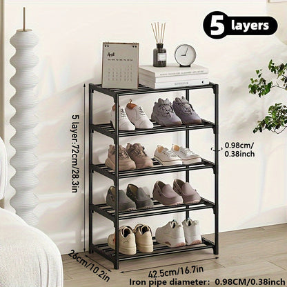 1-piece Easy to Assemble Multi-Tier Shoe Rack for Durable and Efficient Shoe Storage in Entryway, Hallway, Bedroom, Living Room, Home, or Dorm - Available in 2-8 Layers