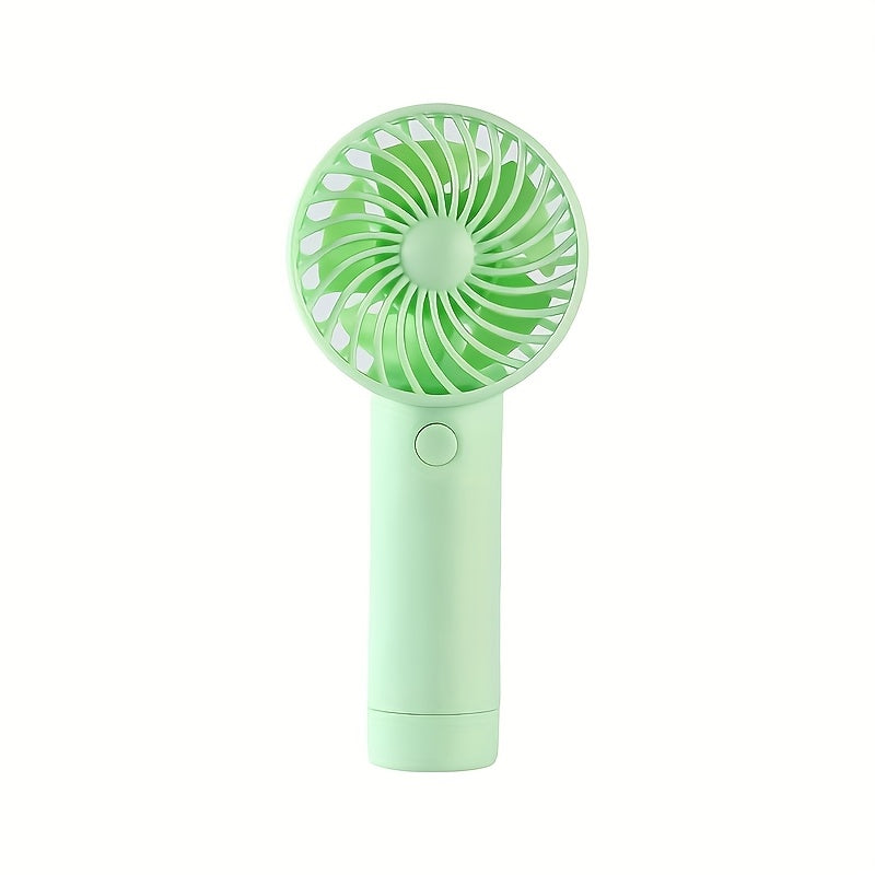 Ideal for both indoor and outdoor use, this portable handheld fan features a 3-speed setting and a 400mAh USB rechargeable battery. With a wearable electric design and button control, this mini fan is made of durable plastic material. It makes the