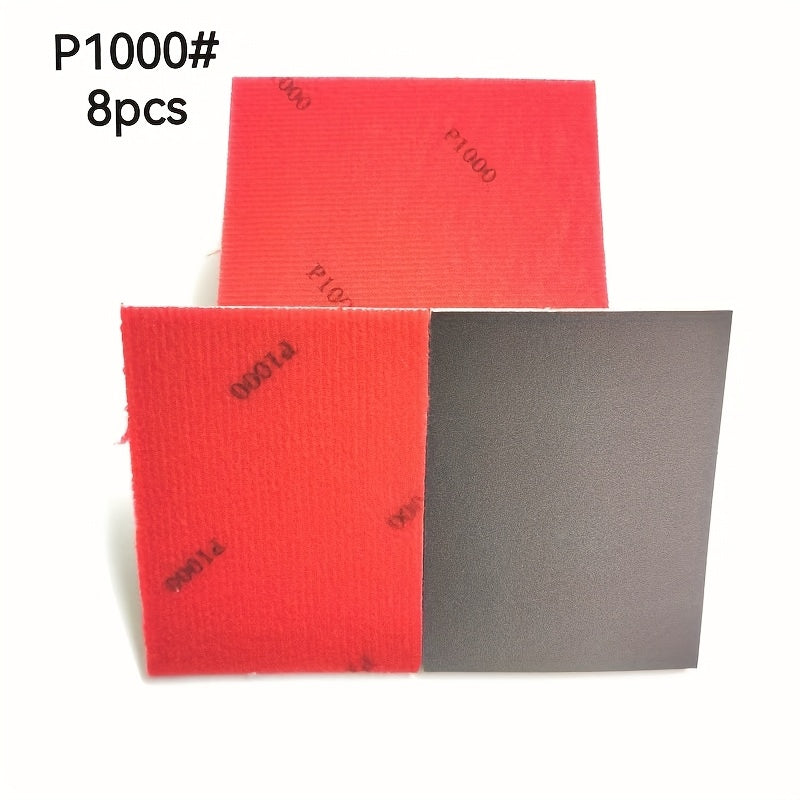 Get 8 pieces of Ultra-Fine Sand Sponge Pads in this pack, offering grit sizes ranging from 400 to 3000. Perfect for achieving smooth finishes in DIY projects, whether you prefer wet or dry sanding. Ideal for polishing wood, metal, models, and drywall