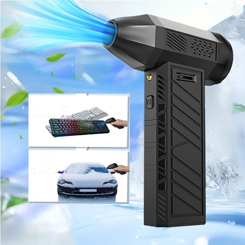 ANKNQ Cordless Air Duster: 130000RPM, Adjustable Jet Fan, USB/Battery Powered, for cleaning car/motorcycle, computer/keyboard, yard debris.